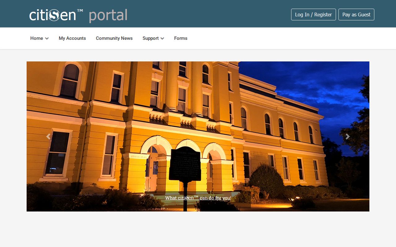 Dover-linked online citation payment portal landing screen
