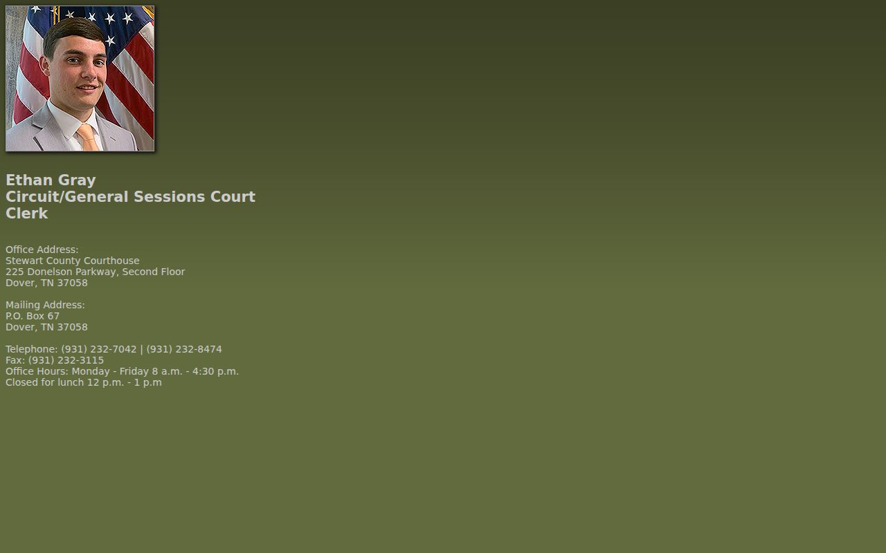 Stewart County court docket clerk office details